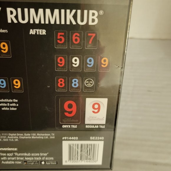 Pressman Games New Rummikub Onyx Special Edition Black Tiles Family Game Boardgame Gift